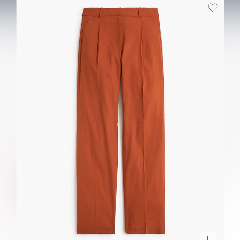 NWOT JCrew linen-blend wide leg pleated trouser pants